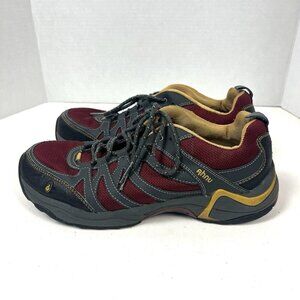 Ahnu Hiking Shoes Womens 11 Men’s 9 Montara Red Leather‎ Textile Lace Up Low Top